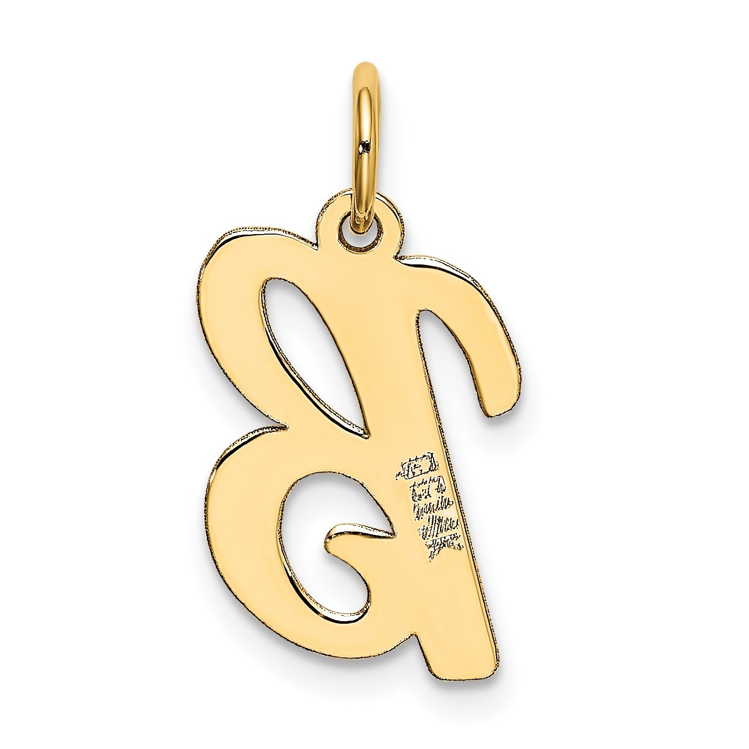 14k Yellow Gold 14k Medium Script Letter B Initial Charm