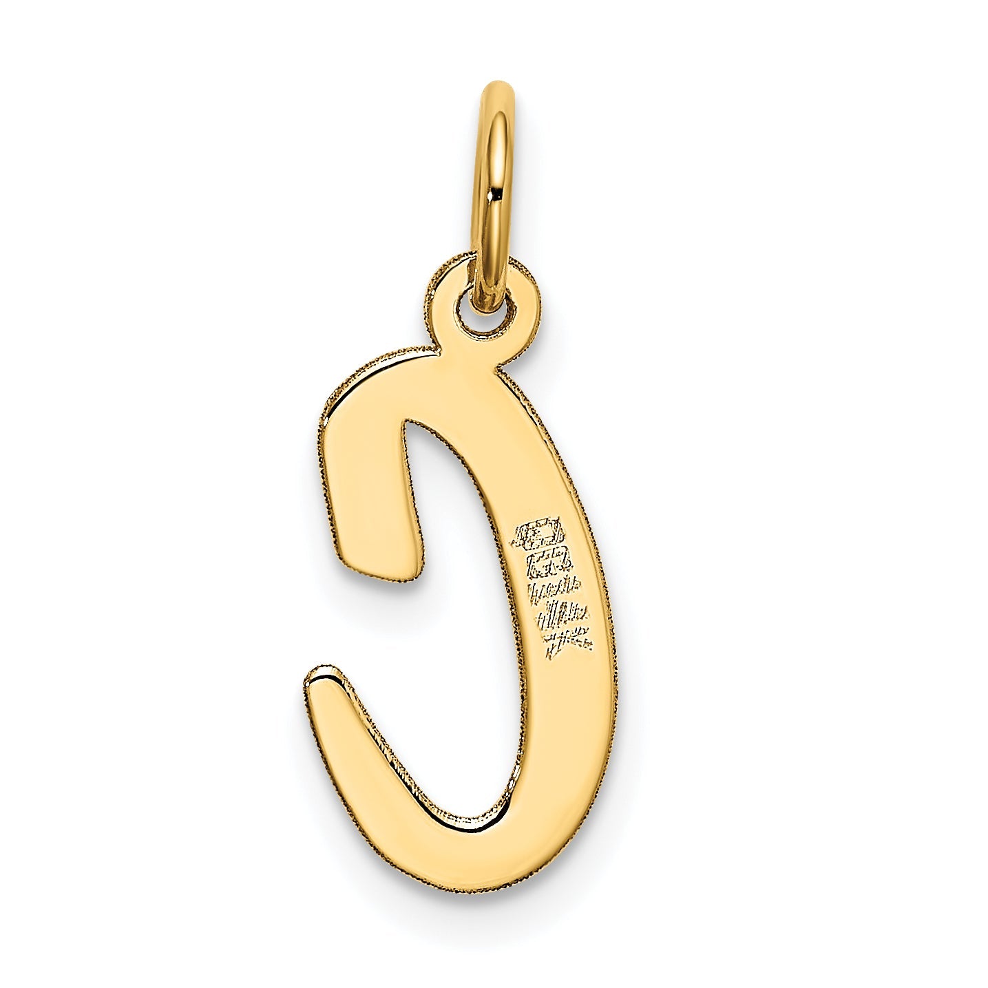14k Yellow Gold 14k Medium Script Letter C Initial Charm
