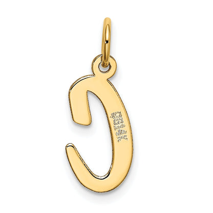 14k Yellow Gold 14k Medium Script Letter C Initial Charm