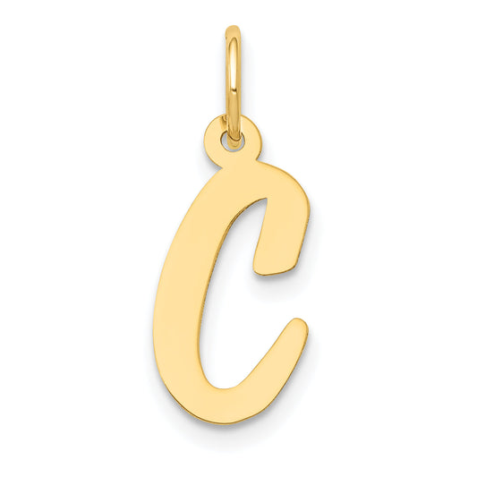 14k Yellow Gold 14k Medium Script Letter C Initial Charm