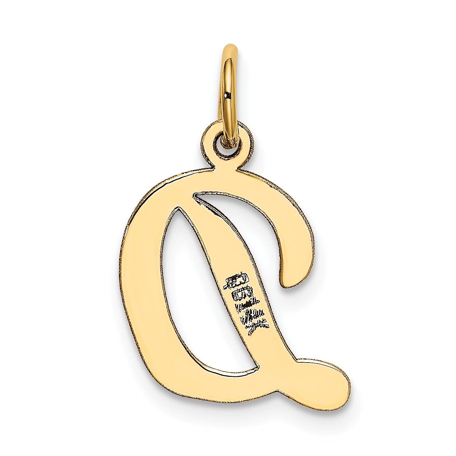 14k Yellow Gold 14k Medium Script Letter D Initial Charm