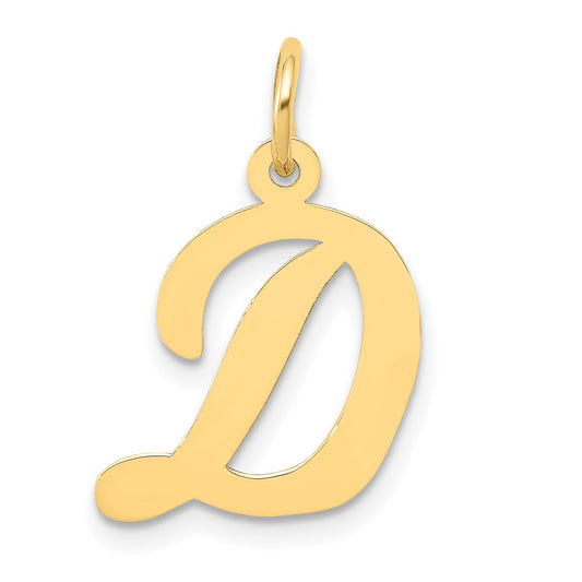 14k Yellow Gold 14k Medium Script Letter D Initial Charm