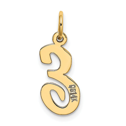 14k Yellow Gold 14k Medium Script Letter E Initial Charm