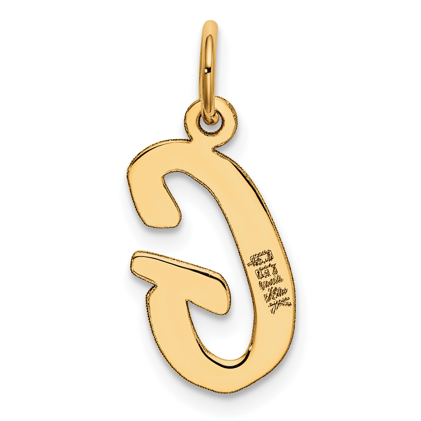 14k Yellow Gold 14k Medium Script Letter G Initial Charm