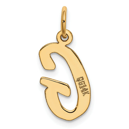14k Yellow Gold 14k Medium Script Letter G Initial Charm