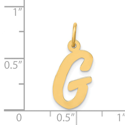 14k Yellow Gold 14k Medium Script Letter G Initial Charm
