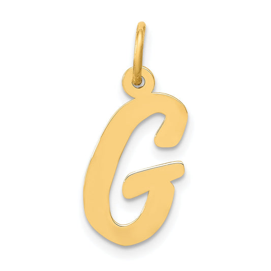 14k Yellow Gold 14k Medium Script Letter G Initial Charm