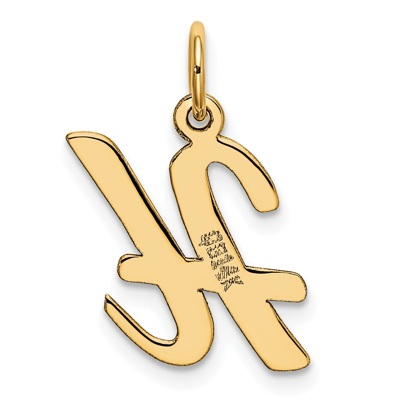 14k Yellow Gold 14k Medium Script Letter H Initial Charm