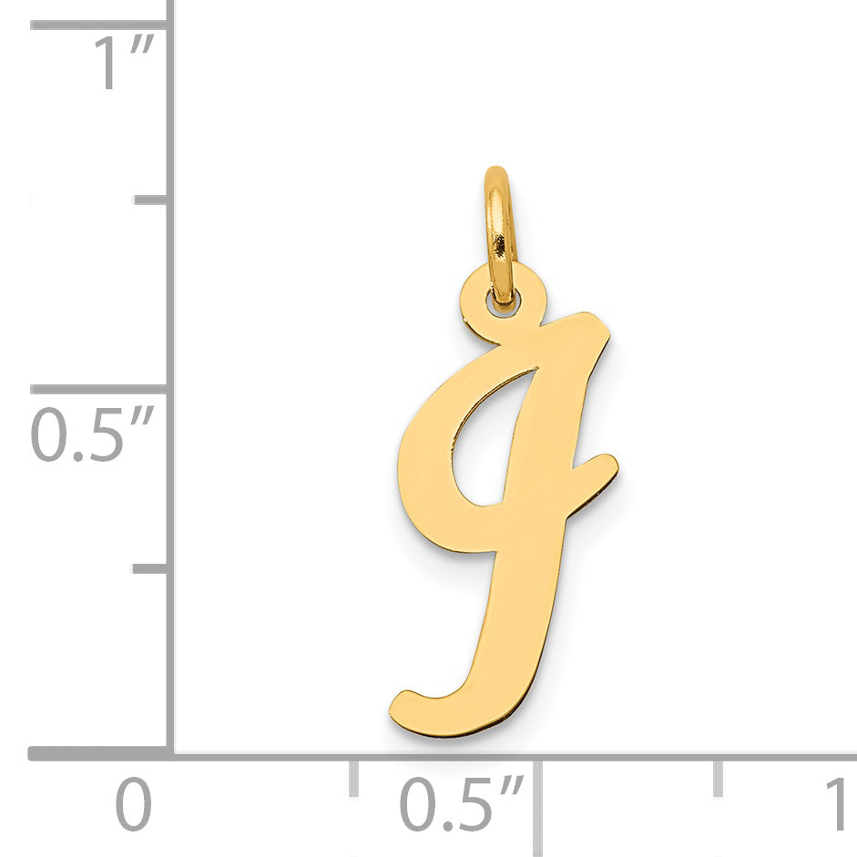 14k Yellow Gold 14k Medium Script Letter I Initial Charm