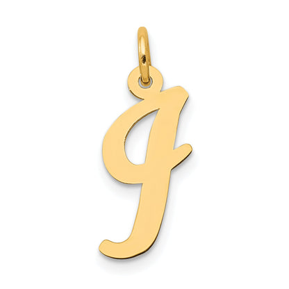 14k Yellow Gold 14k Medium Script Letter I Initial Charm