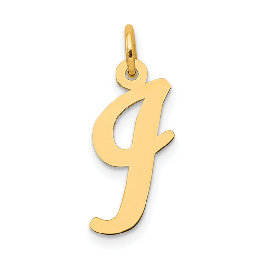 14k Yellow Gold 14k Medium Script Letter I Initial Charm