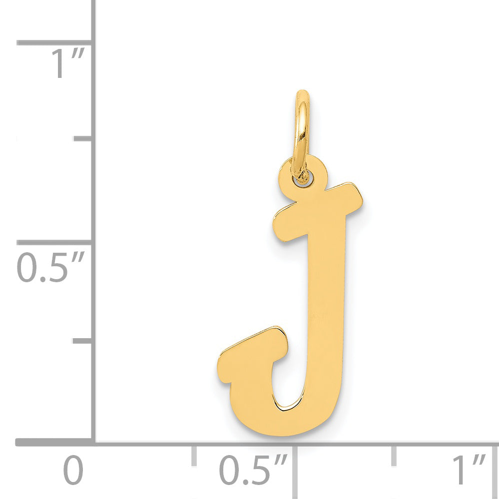 14k Yellow Gold 14k Medium Script Letter J Initial Charm