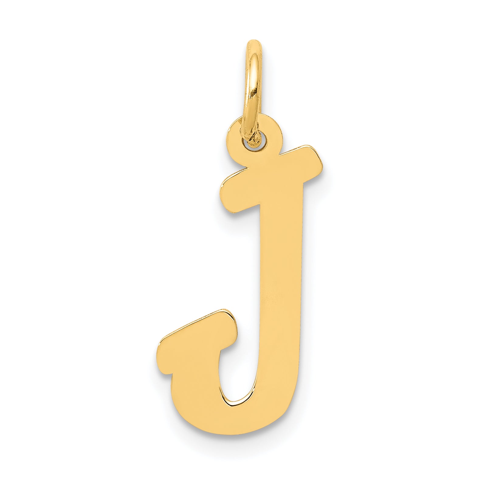 14k Yellow Gold 14k Medium Script Letter J Initial Charm