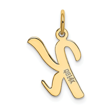 14k Yellow Gold 14k Medium Script Letter K Initial Charm