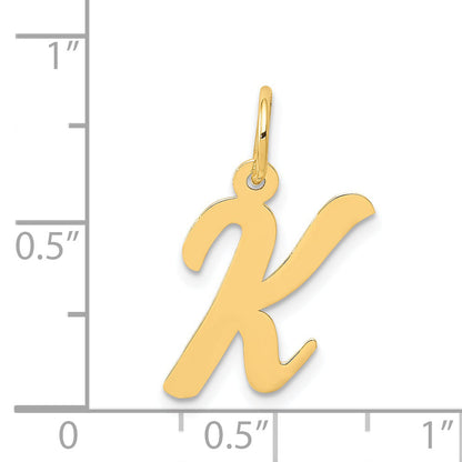 14k Yellow Gold 14k Medium Script Letter K Initial Charm