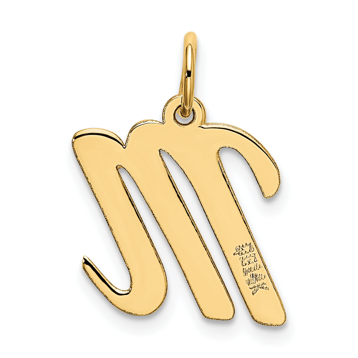 14k Yellow Gold 14k Medium Script Letter M Initial Charm