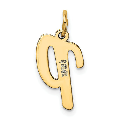 14k Yellow Gold 14k Medium Script Letter P Initial Charm