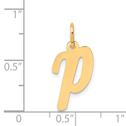 14k Yellow Gold 14k Medium Script Letter P Initial Charm