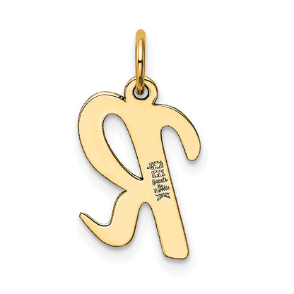 14k Yellow Gold 14k Medium Script Letter R Initial Charm