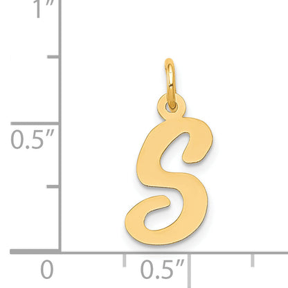 14k Yellow Gold 14k Medium Script Letter S Initial Charm