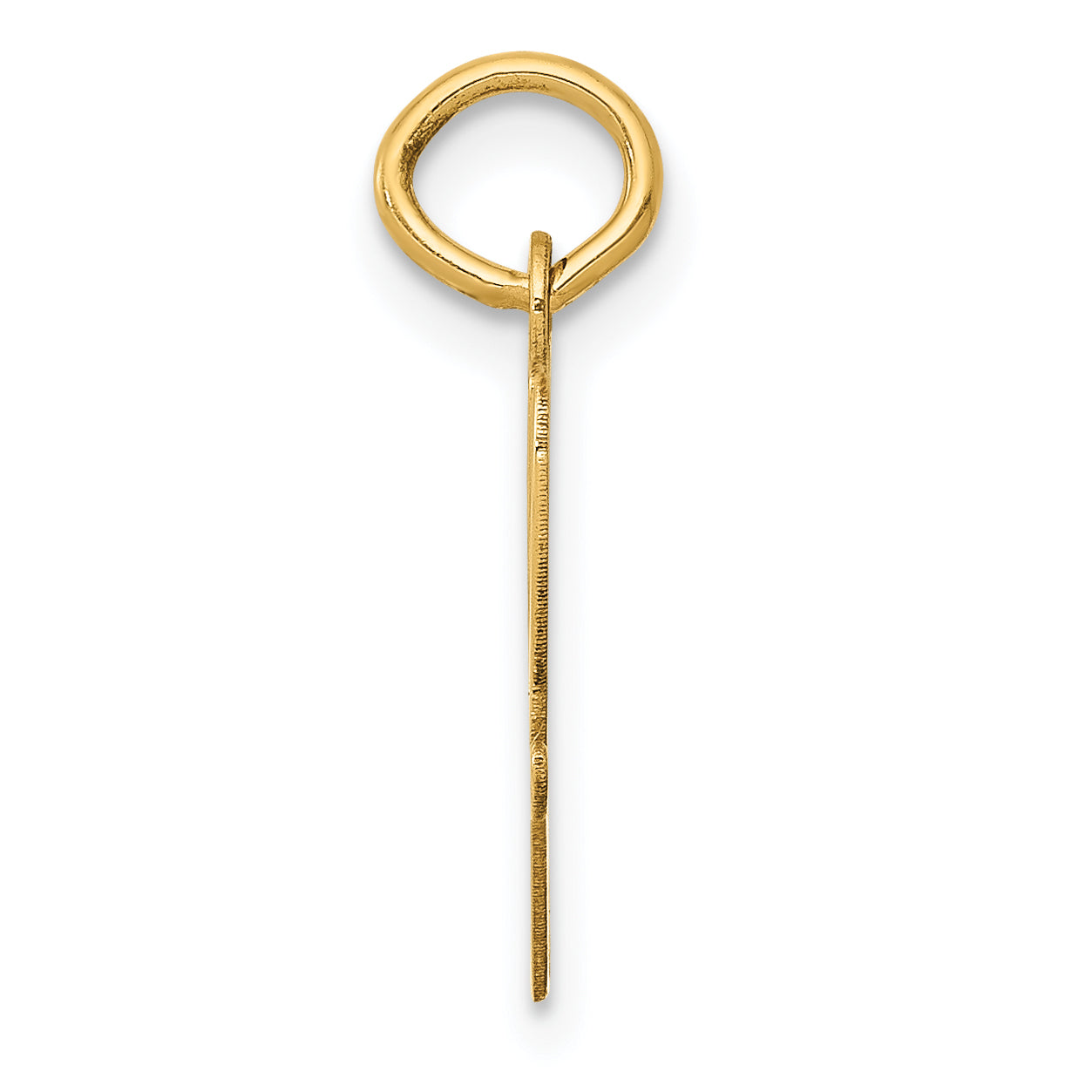 14K Yellow Gold Medium Script Letter W Initial Charm