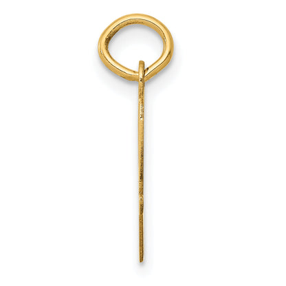 14K Yellow Gold Medium Script Letter W Initial Charm