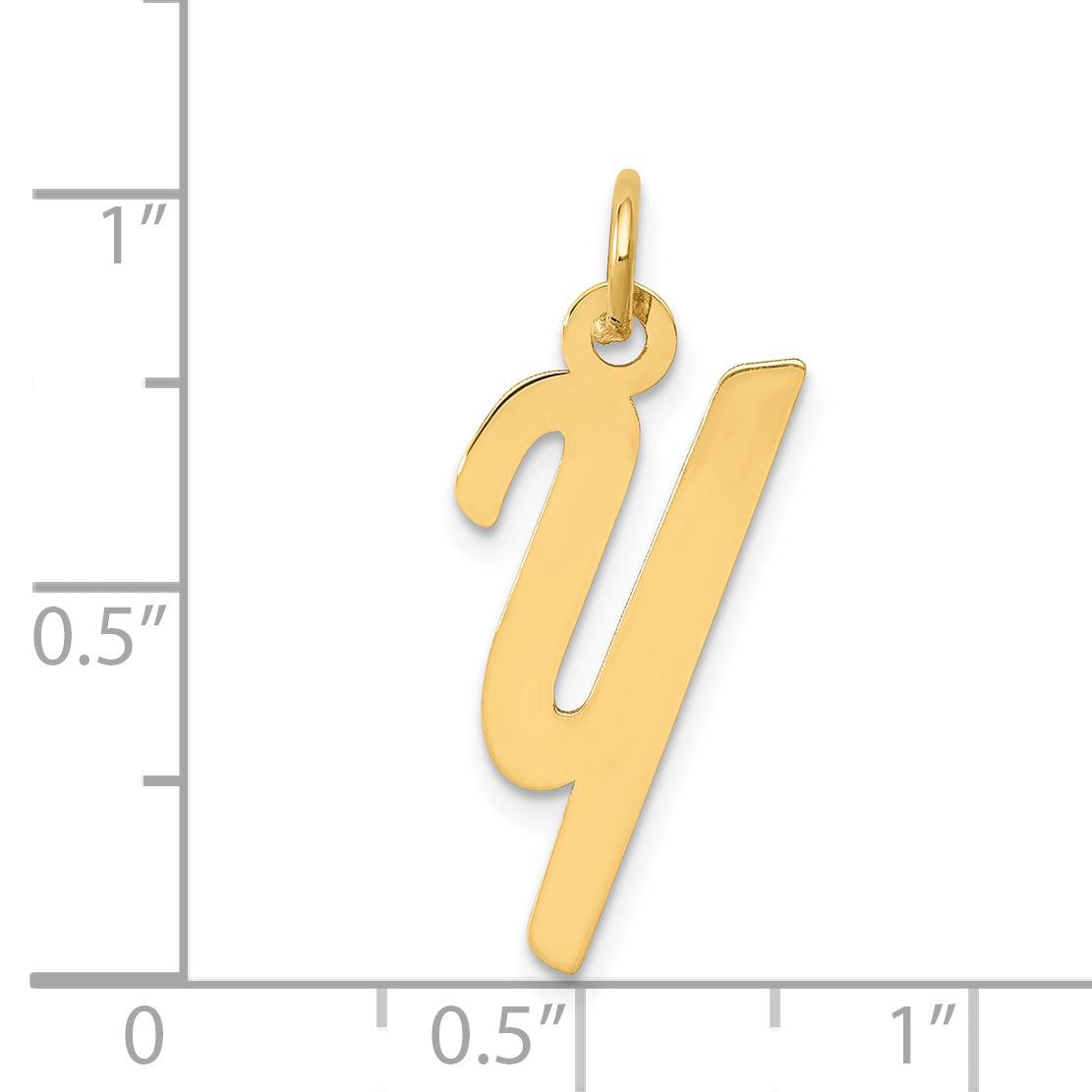 14k Yellow Gold 14k Medium Script Letter Y Initial Charm
