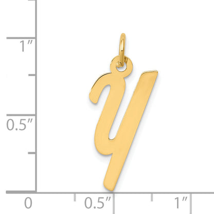 14k Yellow Gold 14k Medium Script Letter Y Initial Charm