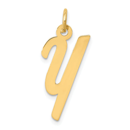 14k Yellow Gold 14k Medium Script Letter Y Initial Charm