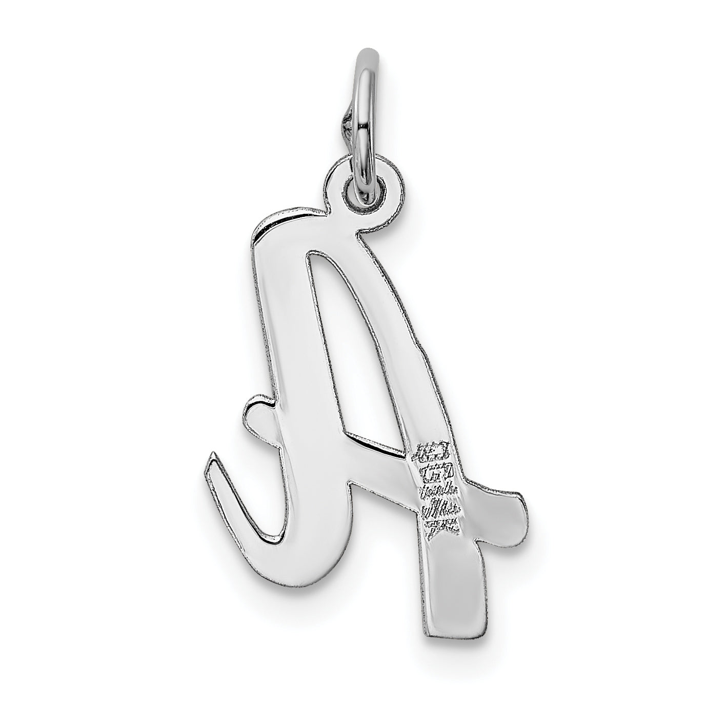 14k White Gold 14k White Gold Medium Script Letter A Initial Charm