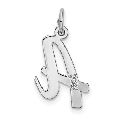 14k White Gold 14k White Gold Medium Script Letter A Initial Charm