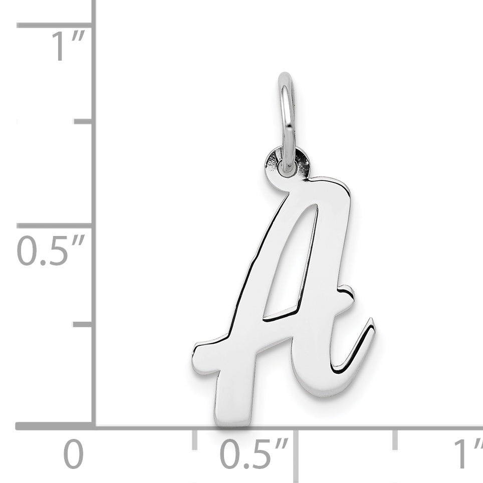 14k White Gold 14k White Gold Medium Script Letter A Initial Charm