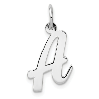14k White Gold 14k White Gold Medium Script Letter A Initial Charm