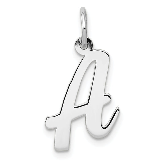 14k White Gold 14k White Gold Medium Script Letter A Initial Charm