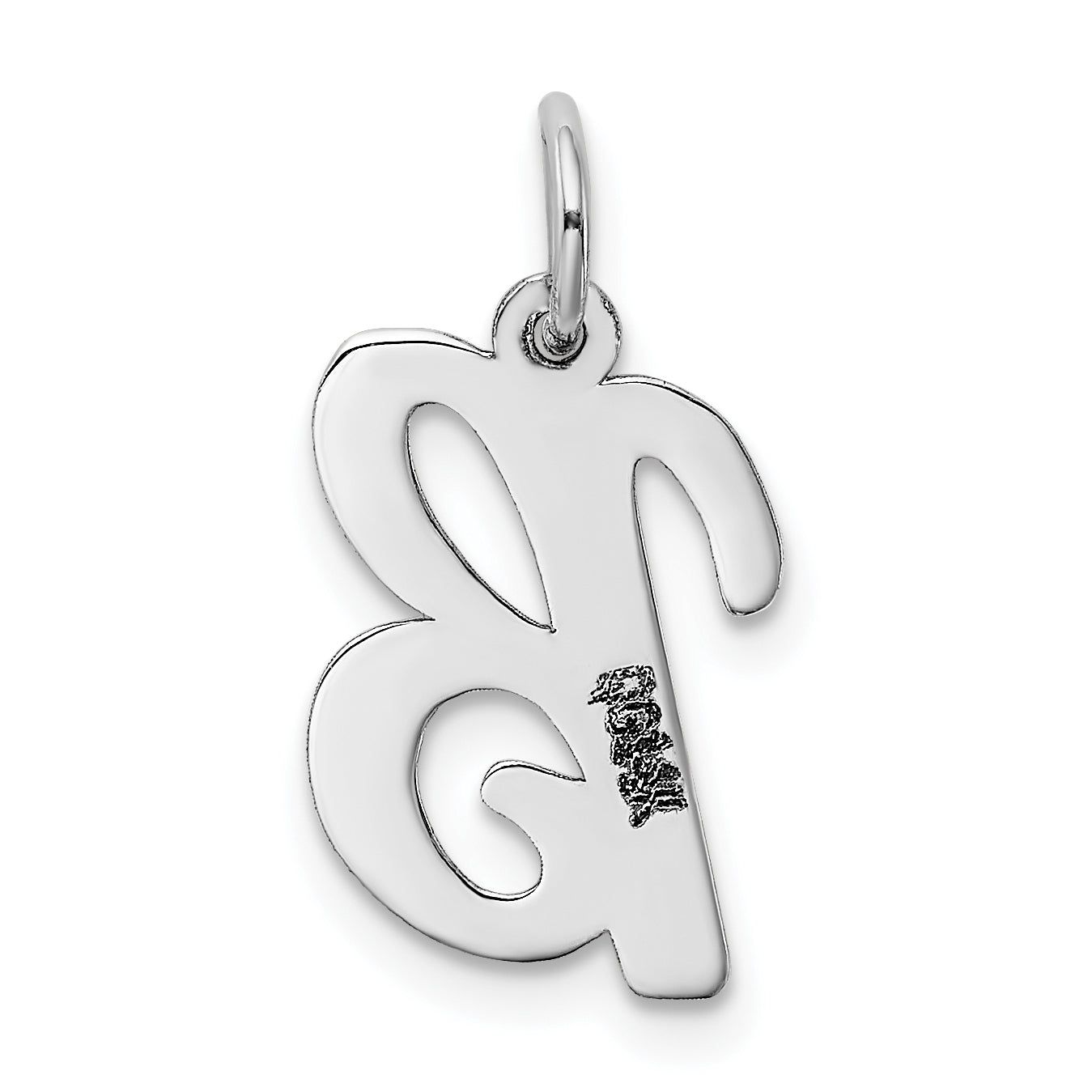 14k White Gold 14k White Gold Medium Script Letter B Initial Charm