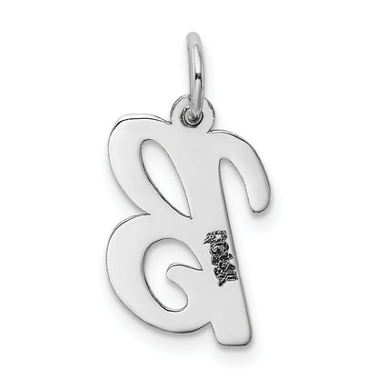 14k White Gold 14k White Gold Medium Script Letter B Initial Charm