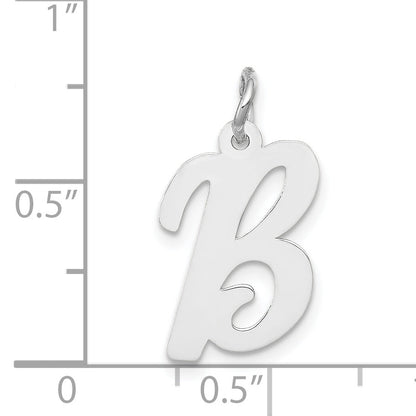 14k White Gold 14k White Gold Medium Script Letter B Initial Charm