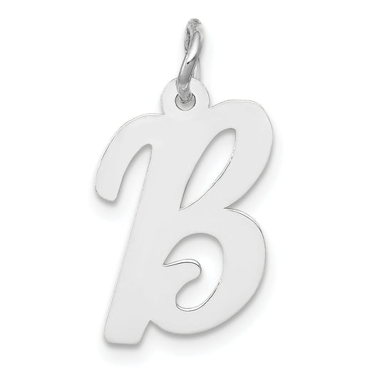 14k White Gold 14k White Gold Medium Script Letter B Initial Charm