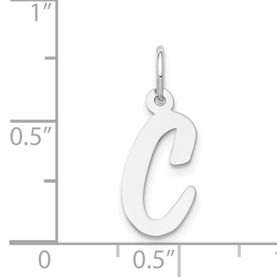 14k White Gold 14k White Gold Medium Script Letter C Initial Charm