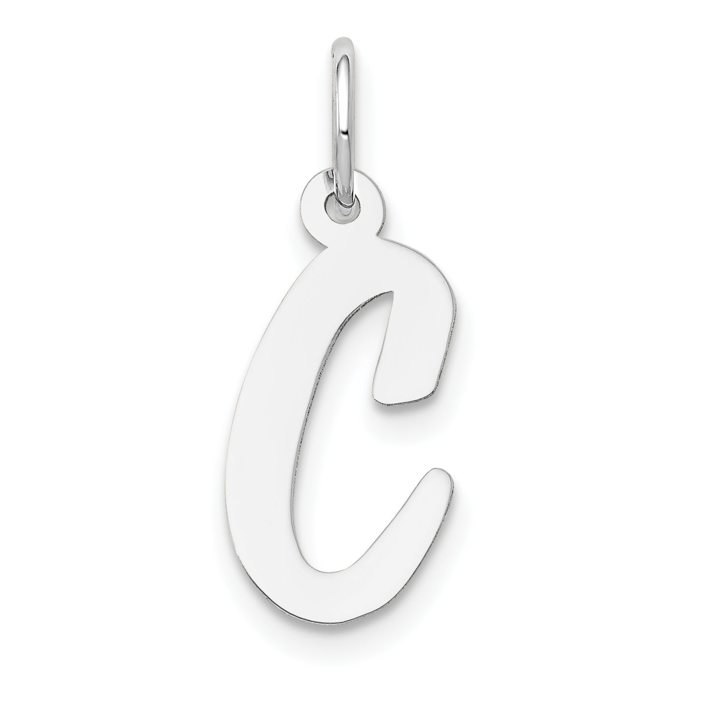 14k White Gold 14k White Gold Medium Script Letter C Initial Charm