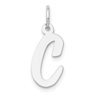 14k White Gold 14k White Gold Medium Script Letter C Initial Charm