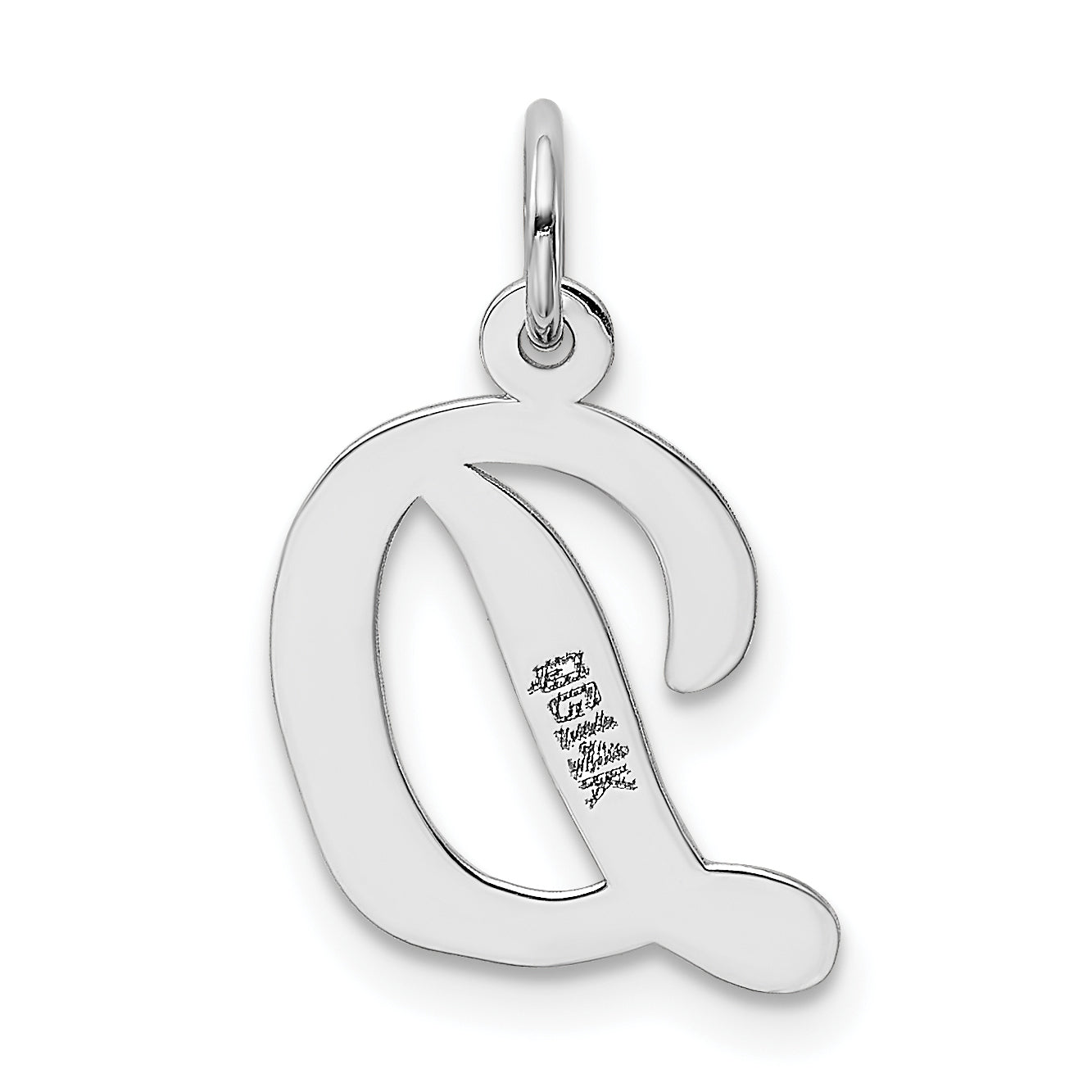 14k White Gold 14k White Gold Medium Script Letter D Initial Charm