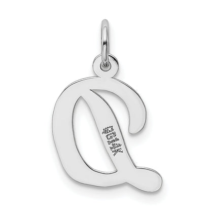 14k White Gold 14k White Gold Medium Script Letter D Initial Charm