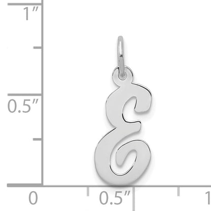 14k White Gold 14k White Gold Medium Script Letter E Initial Charm