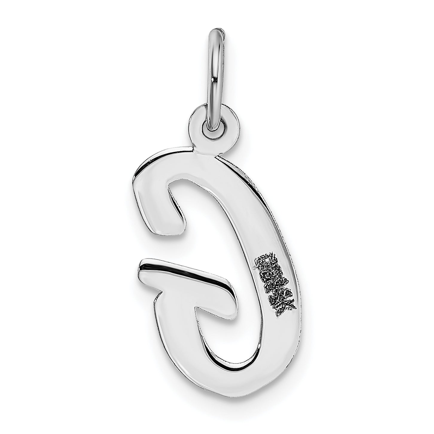 14k White Gold 14k White Gold Medium Script Letter G Initial Charm