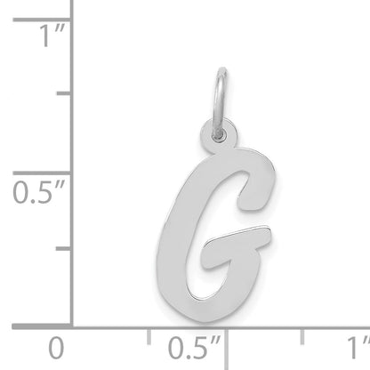 14k White Gold 14k White Gold Medium Script Letter G Initial Charm