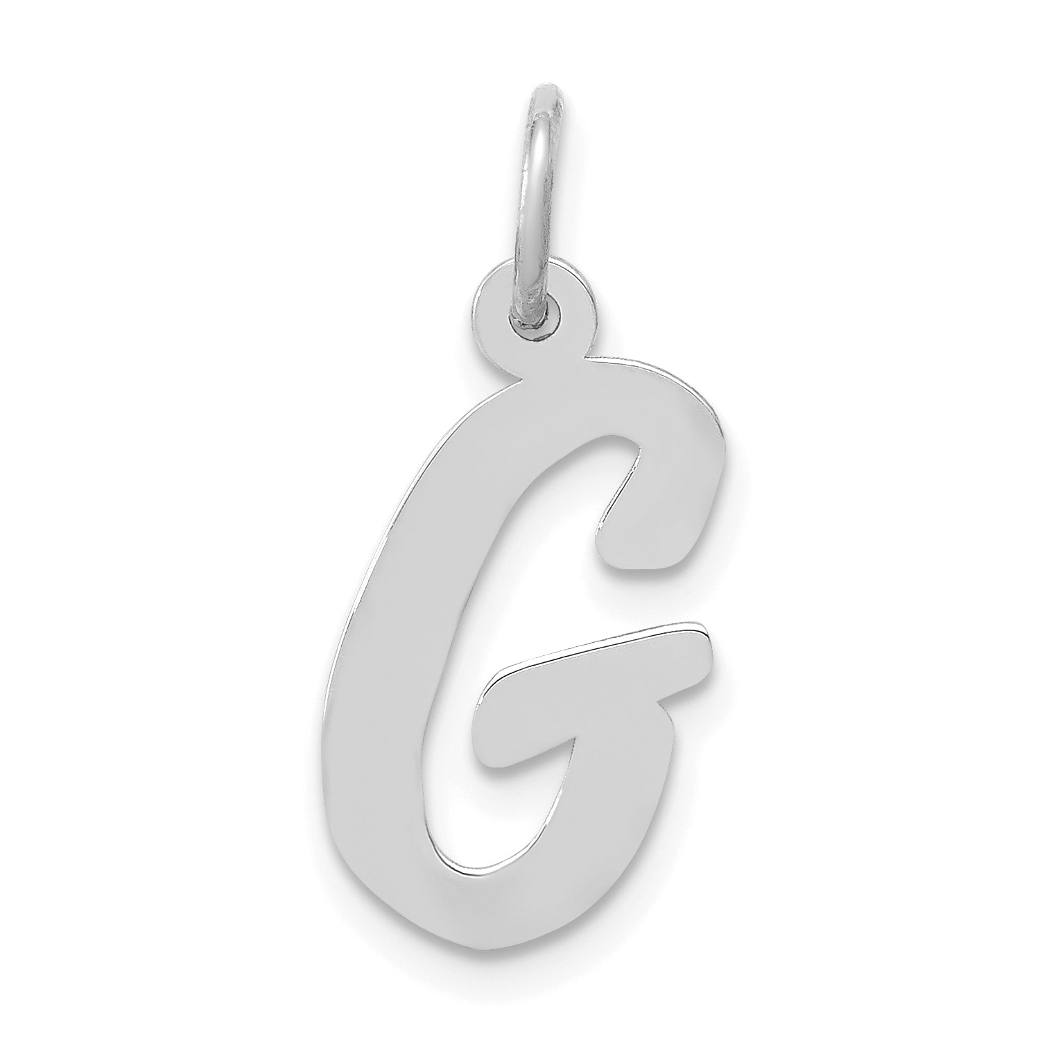 14k White Gold 14k White Gold Medium Script Letter G Initial Charm
