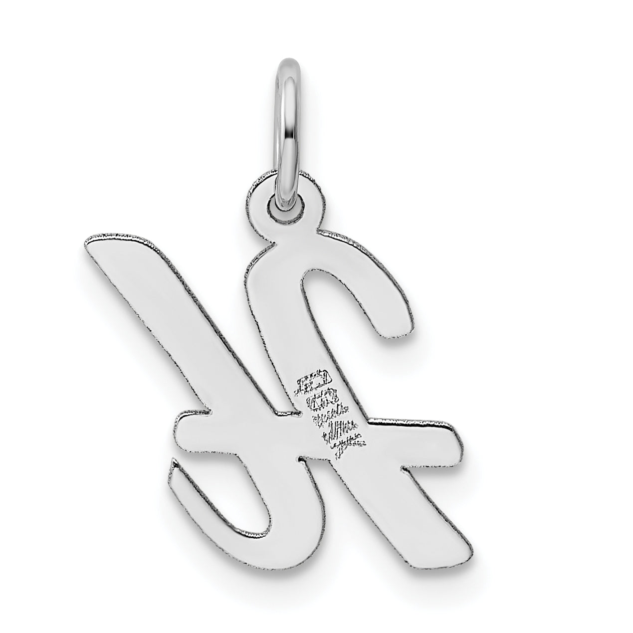 14k White Gold 14k White Gold Medium Script Letter H Initial Charm