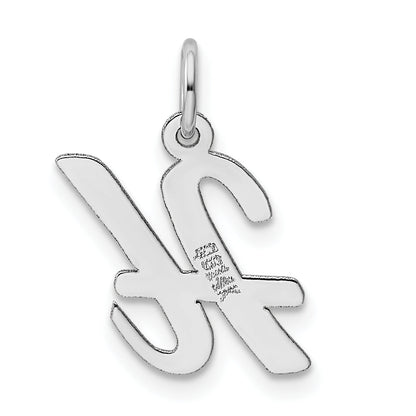 14k White Gold 14k White Gold Medium Script Letter H Initial Charm