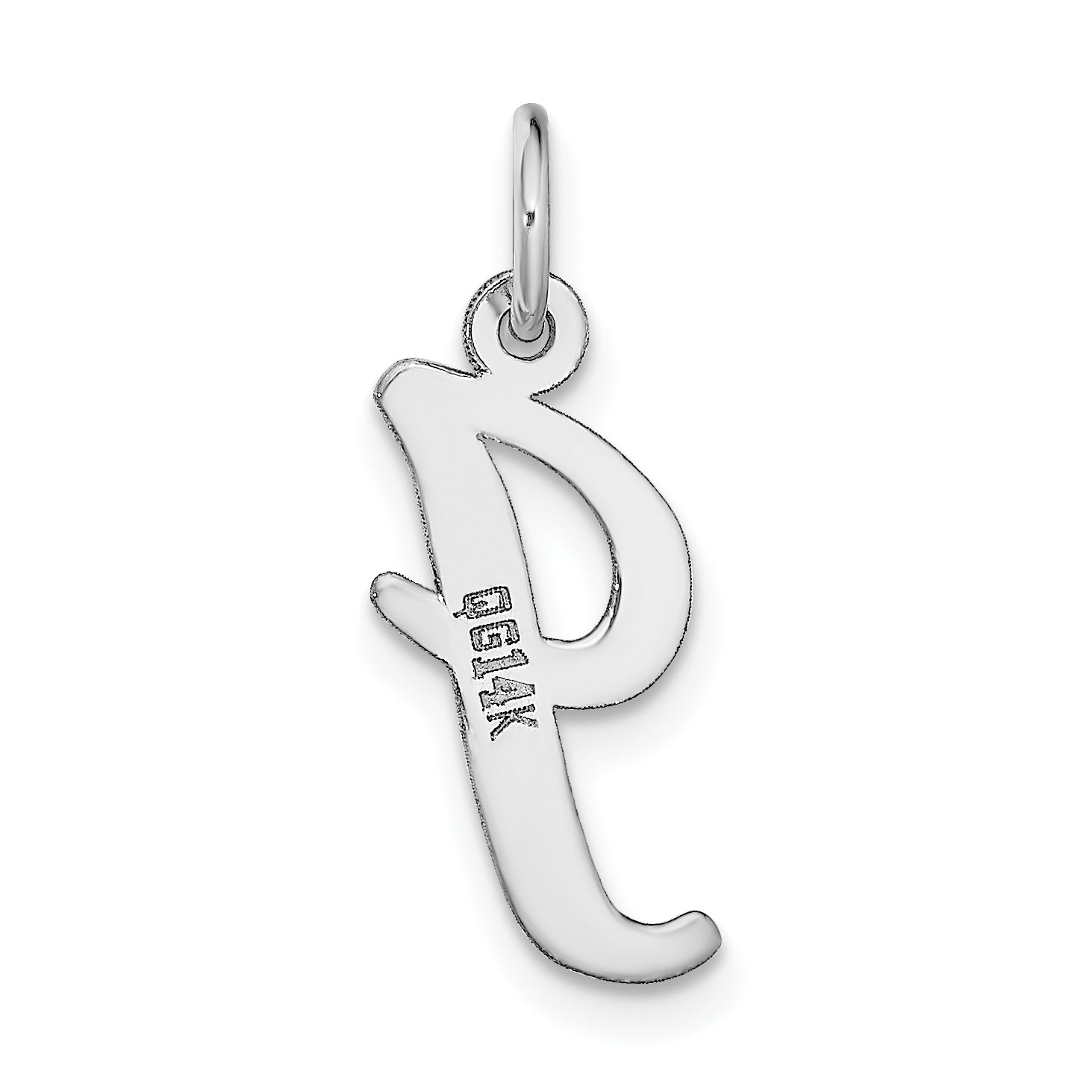 14k White Gold 14k White Gold Medium Script Letter I Initial Charm